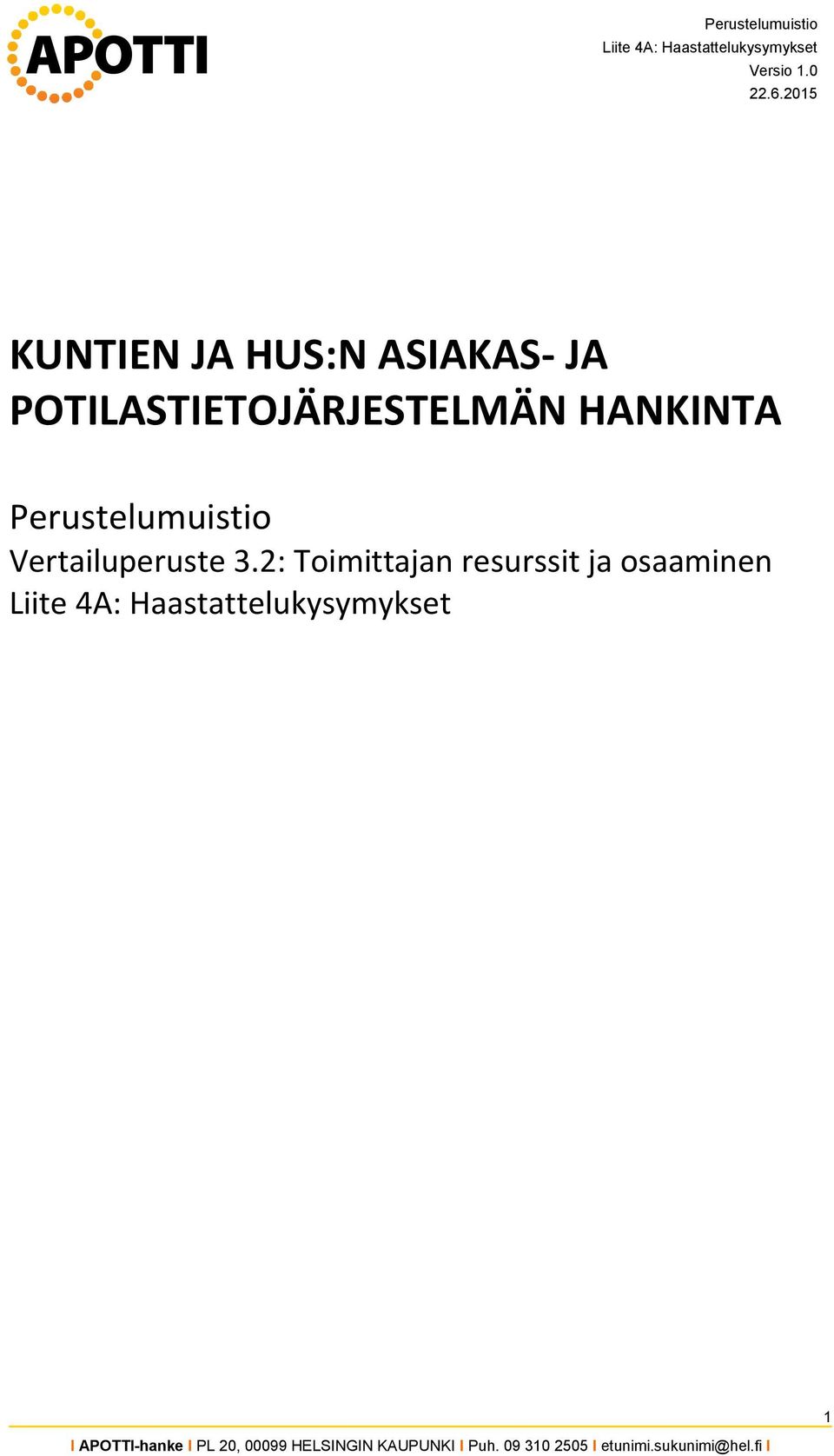 Perustelumuistio Vertailuperuste 3.