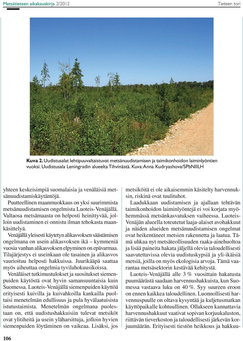Puutteellinen maanmuokkaus on yksi suurimmista metsänuudistamisen ongelmista Luoteis-Venäjällä.