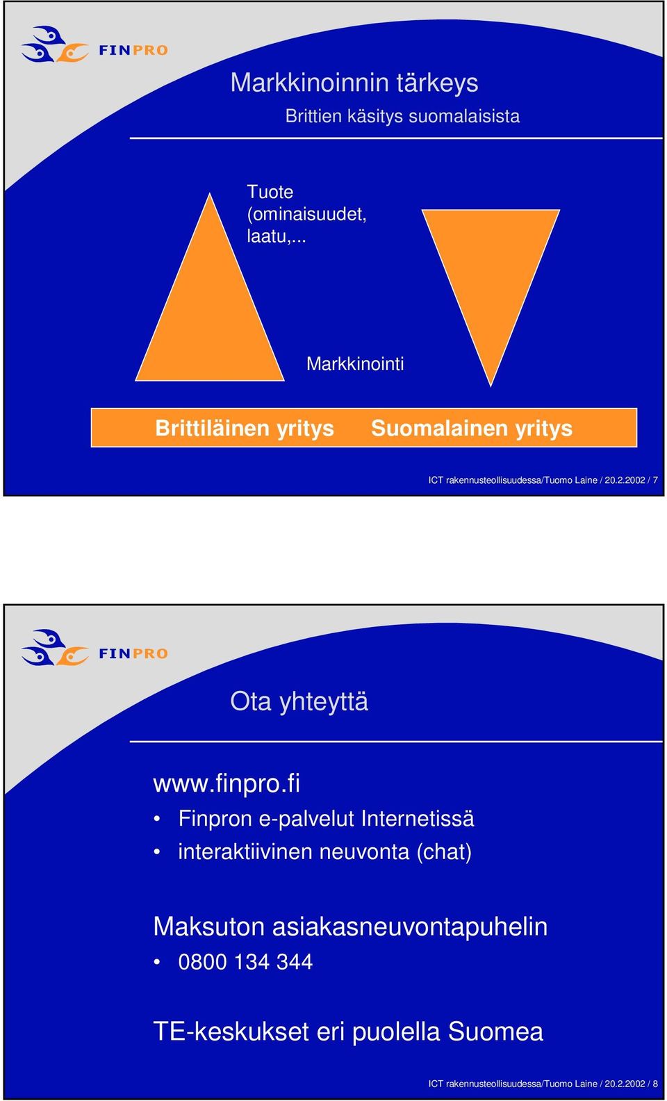 .2.2002 / 7 Ota yhteyttä www.finpro.