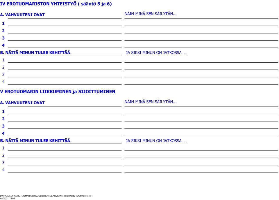 SIJOITTUMINEN LWP/C:CLEVY\EROTUOMARI\00