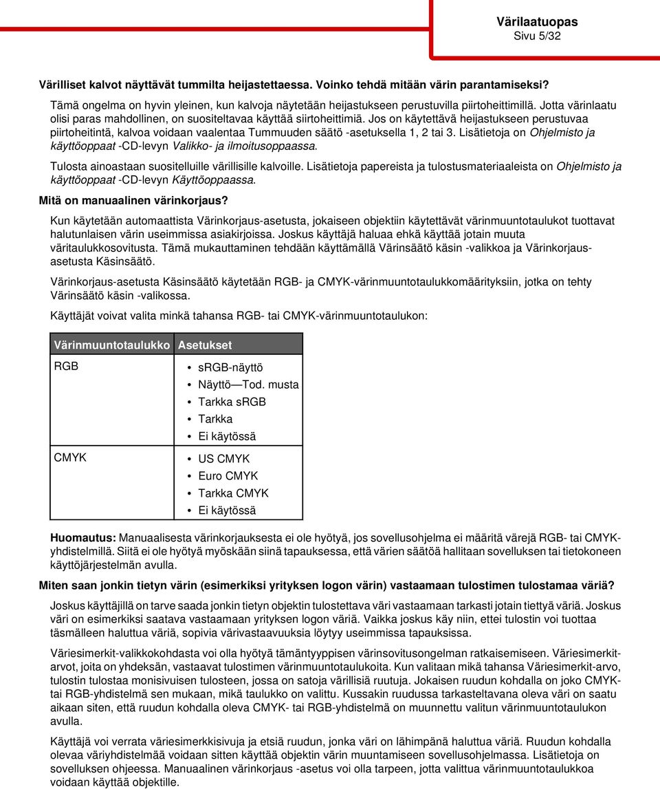 Jos on käytettävä heijastukseen perustuvaa piirtoheitintä, kalvoa voidaan vaalentaa Tummuuden säätö -asetuksella 1, 2 tai 3.