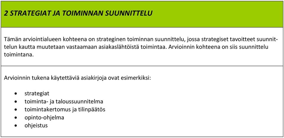 toimintaa. Arvioinnin kohteena on siis suunnittelu toimintana.