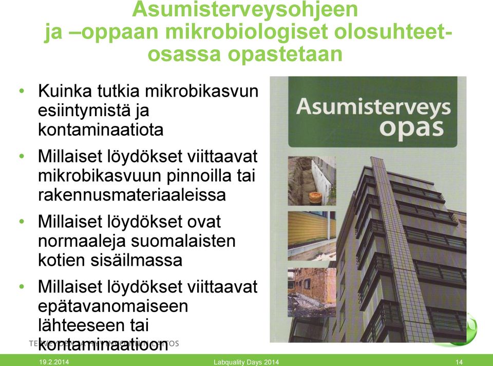 pinnoilla tai rakennusmateriaaleissa Millaiset löydökset ovat normaaleja suomalaisten kotien