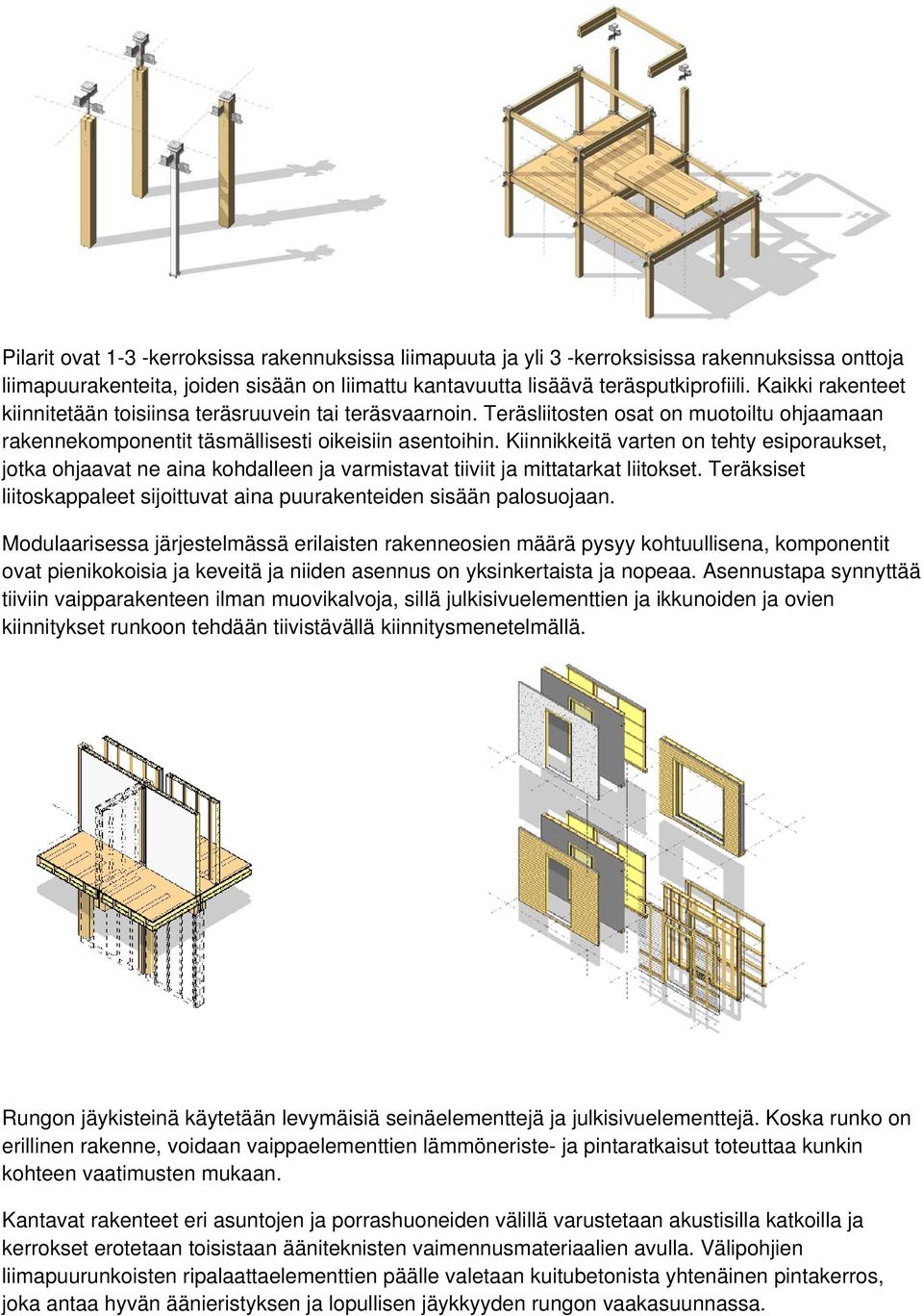 Kiinnikkeitä varten on tehty esiporaukset, jotka ohjaavat ne aina kohdalleen ja varmistavat tiiviit ja mittatarkat liitokset.