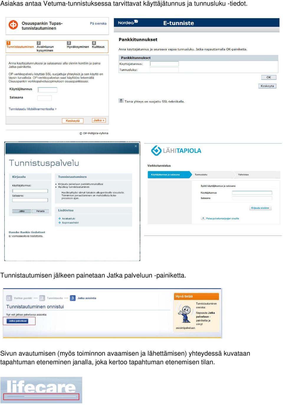 Tunnistautumisen jälkeen painetaan Jatka palveluun -painiketta.