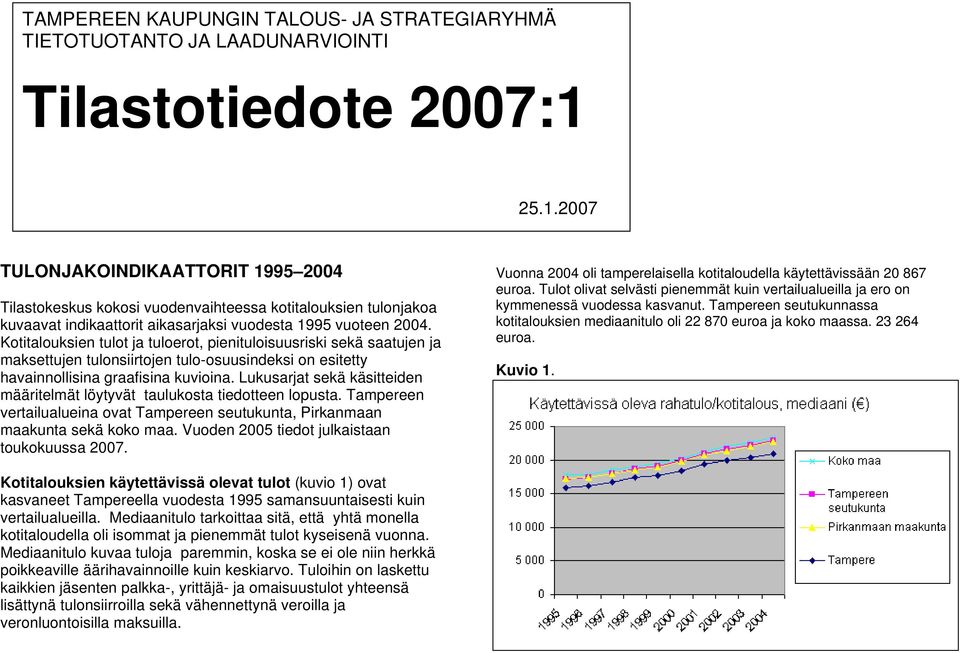 Kotitalouksien tulot ja tuloerot, pienituloisuusriski sekä saatujen ja maksettujen tulonsiirtojen tulo-osuusindeksi on esitetty havainnollisina graafisina kuvioina.