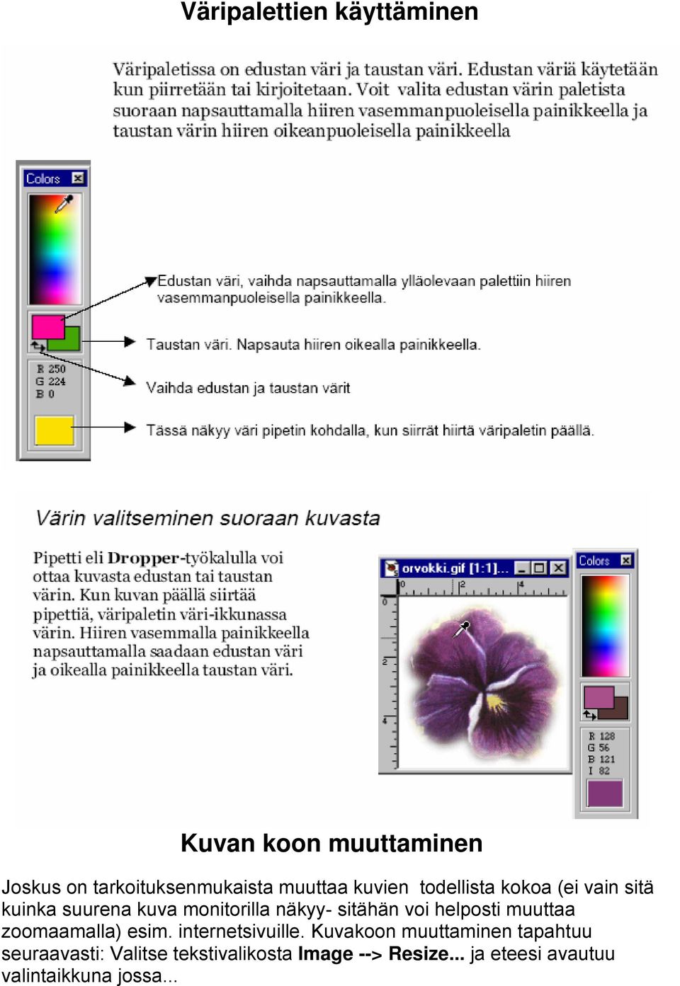 helposti muuttaa zoomaamalla) esim. internetsivuille.