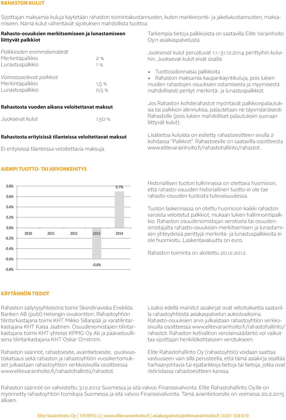 0,5 % Rahastosta vuoden aikana veloitettavat maksut Juoksevat kulut 1,50 % Rahastosta erityisissä tilanteissa veloitettavat maksut Ei erityisissä tilanteissa veloitettavia maksuja.