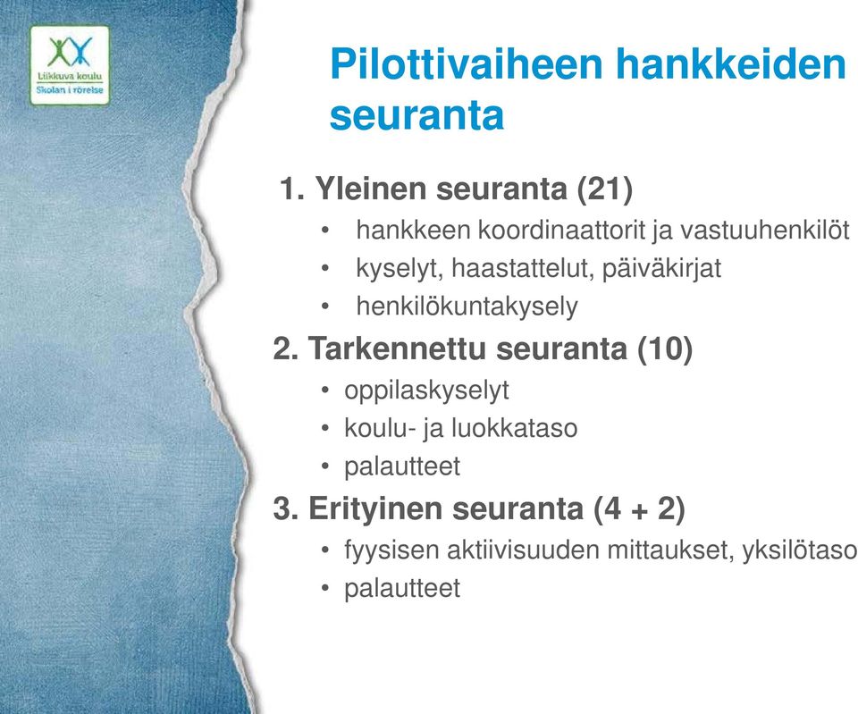 haastattelut, päiväkirjat henkilökuntakysely 2.