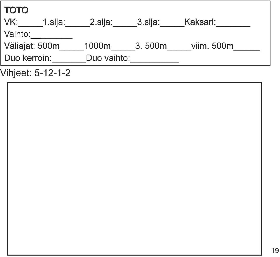 500m 1 000m 3. 500m viim.