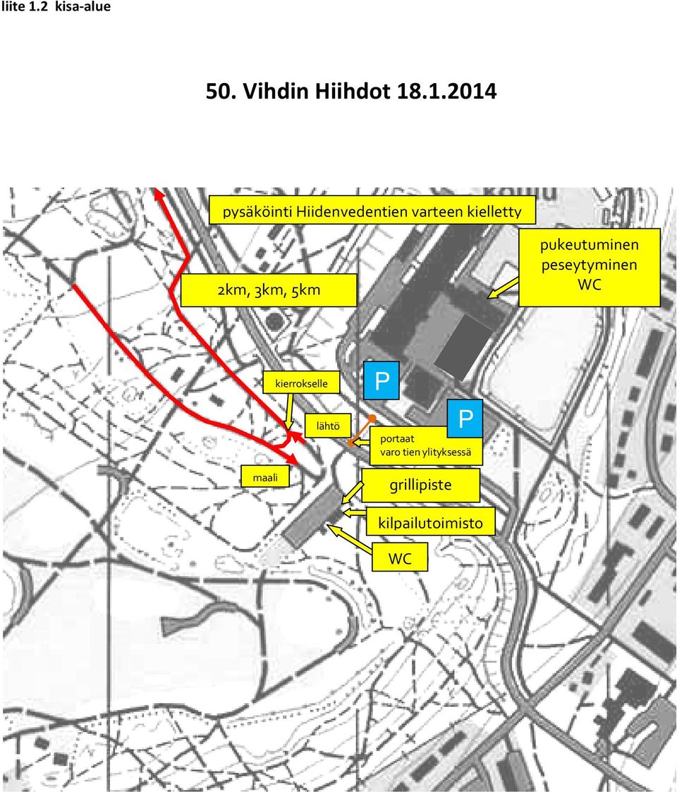 .1.2014 pysäköinti Hiidenvedentien varteen kielletty