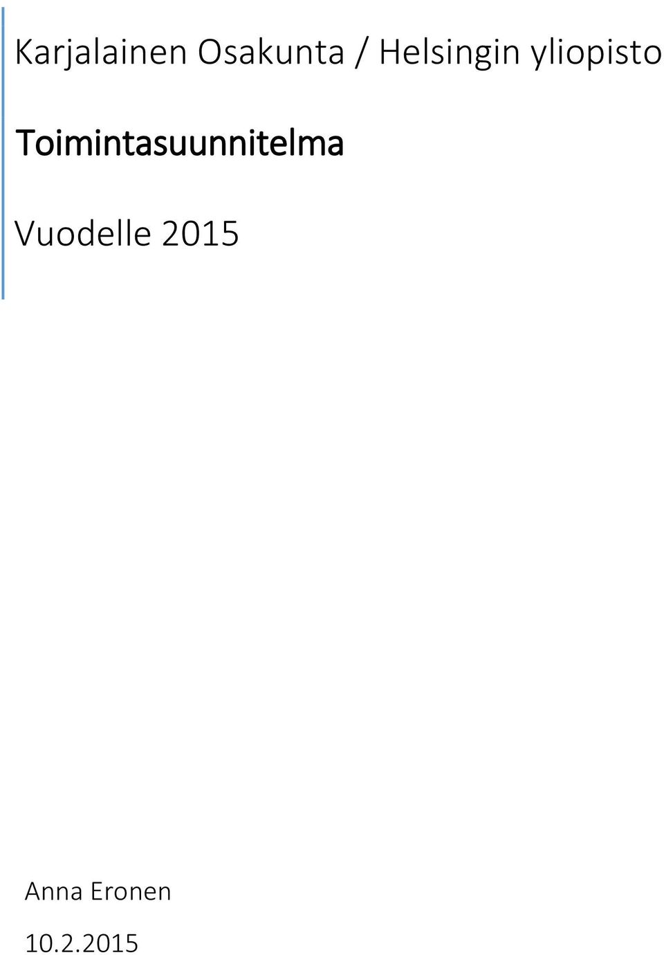 Toimintasuunnitelma