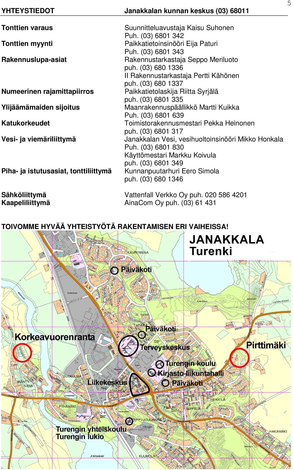 (03) 680 1336 II Rakennustarkastaja Pertti Kähönen puh. (03) 680 1337 Paikkatietolaskija Riitta Syrjälä puh. (03) 6801 335 Maanrakennuspäällikkö Martti Kuikka Puh.