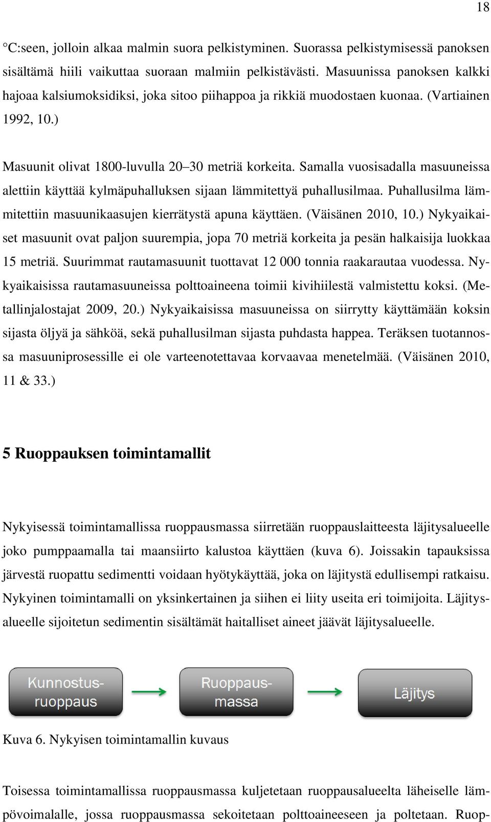 Samalla vuosisadalla masuuneissa alettiin käyttää kylmäpuhalluksen sijaan lämmitettyä puhallusilmaa. Puhallusilma lämmitettiin masuunikaasujen kierrätystä apuna käyttäen. (Väisänen 2010, 10.