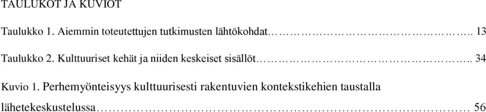 Kulttuuriset kehät ja niiden keskeiset sisällöt.. 34 Kuvio 1.