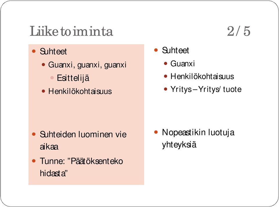 Henkilökohtaisuus Yritys Yritys/tuote Suhteiden