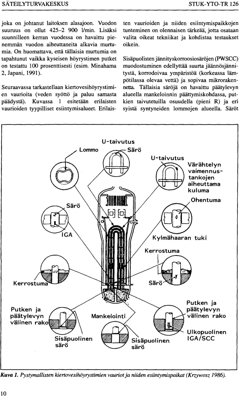 On huomattava, että tällaisia murtumia on tapahtunut vaikka kyseisen höyrystimen putket on testattu 100 prosenttisesti (esim. Minahama 2, Japani, 1991).