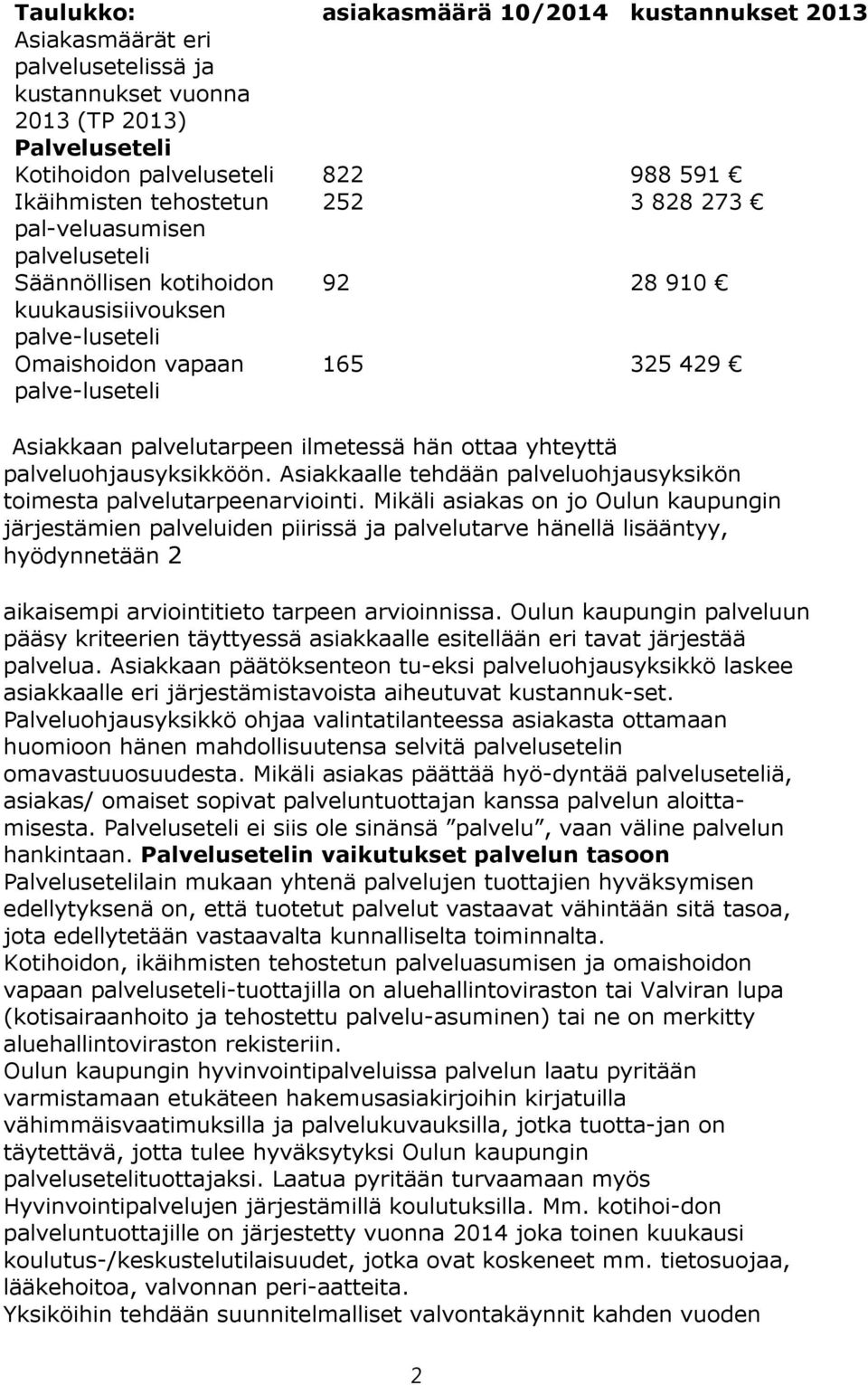 yhteyttä palveluohjausyksikköön. Asiakkaalle tehdään palveluohjausyksikön toimesta palvelutarpeenarviointi.