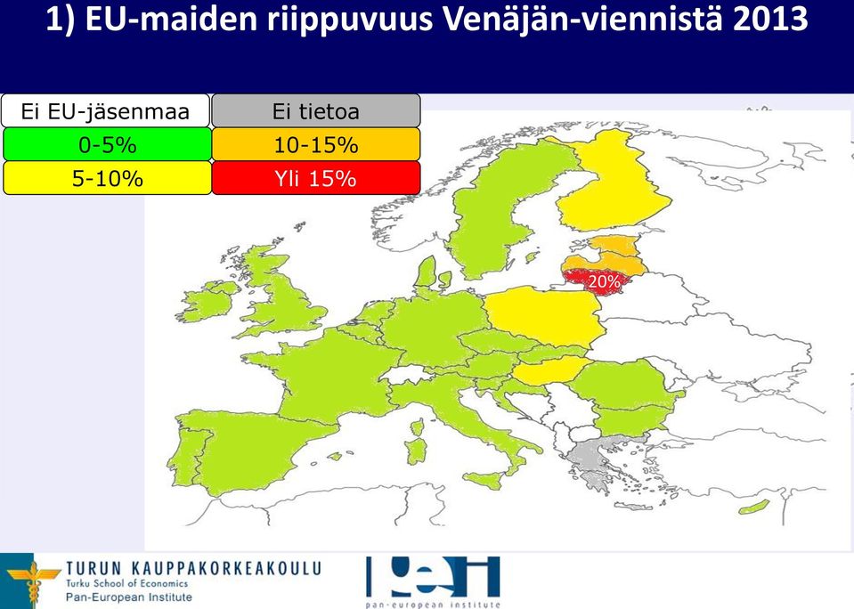 EU-jäsenmaa 0-5% 5-10% Ei