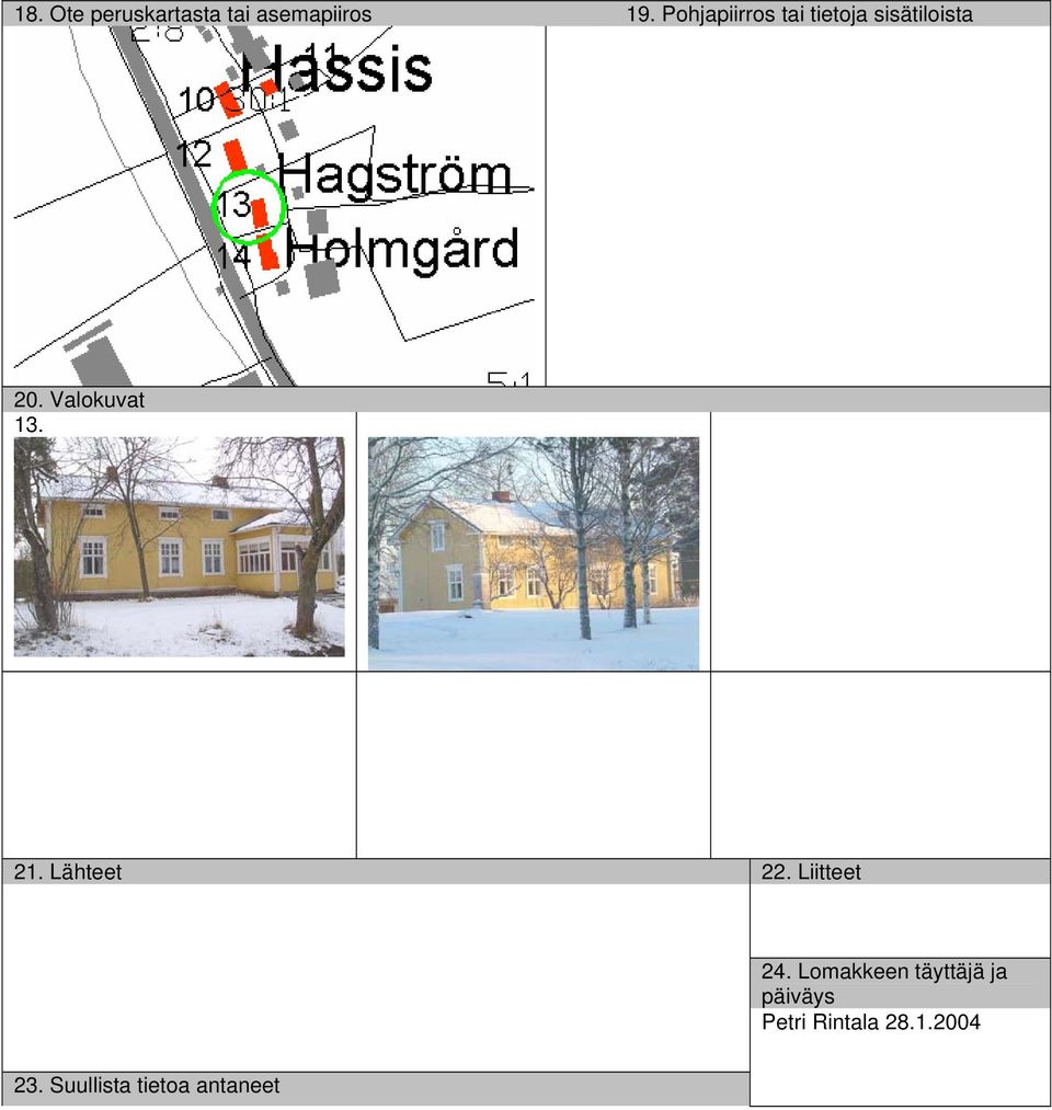 Valokuvat 13. 21. Lähteet 22. Liitteet 24.