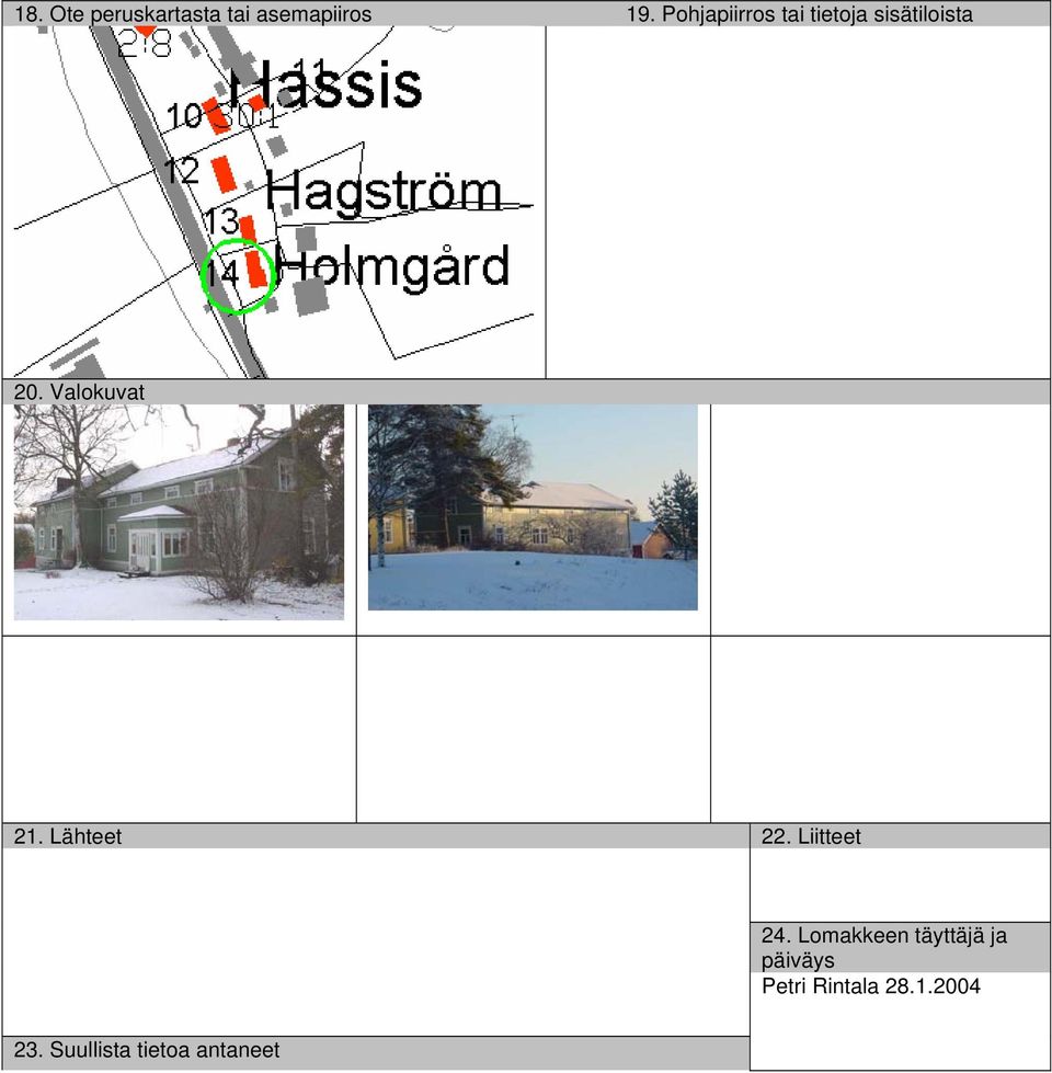 Valokuvat 21. Lähteet 22. Liitteet 24.