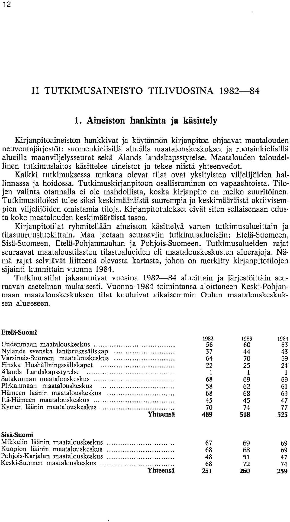 alueilla maanviljelysseurat sekä Älands landskapsstyrelse. Maatalouden taloudellinen tutkimuslaitos käsittelee aineistot ja tekee niistä yhteenvedot.