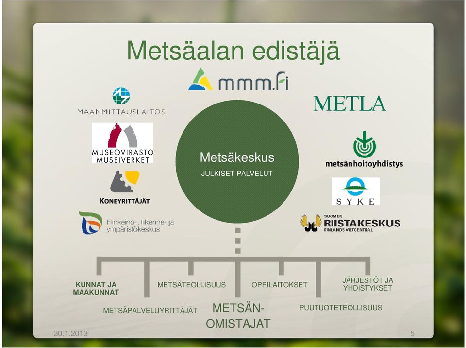 METSÄPALVELUYRITTÄJÄT METSÄN- OMISTAJAT