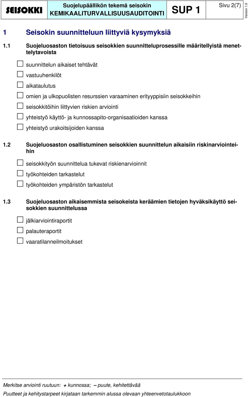 varaaminen erityyppisiin seisokkeihin seisokkitöihin liittyvien riskien arviointi yhteistyö käyttö- ja kunnossapito-organisaatioiden kanssa yhteistyö urakoitsijoiden kanssa 1.