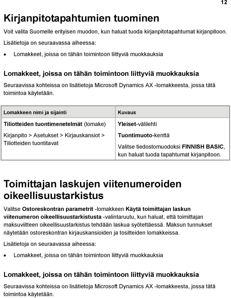 tiedostomuodoksi FINNISH BASIC, kun haluat tuoda tapahtumat kirjanpitoon.