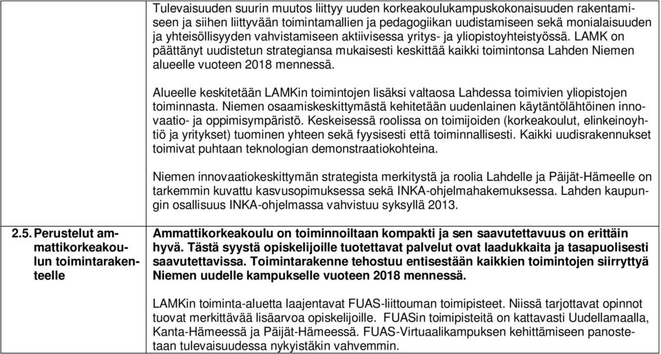 Alueelle keskitetään LAMKin toimintojen lisäksi valtaosa Lahdessa toimivien yliopistojen toiminnasta.