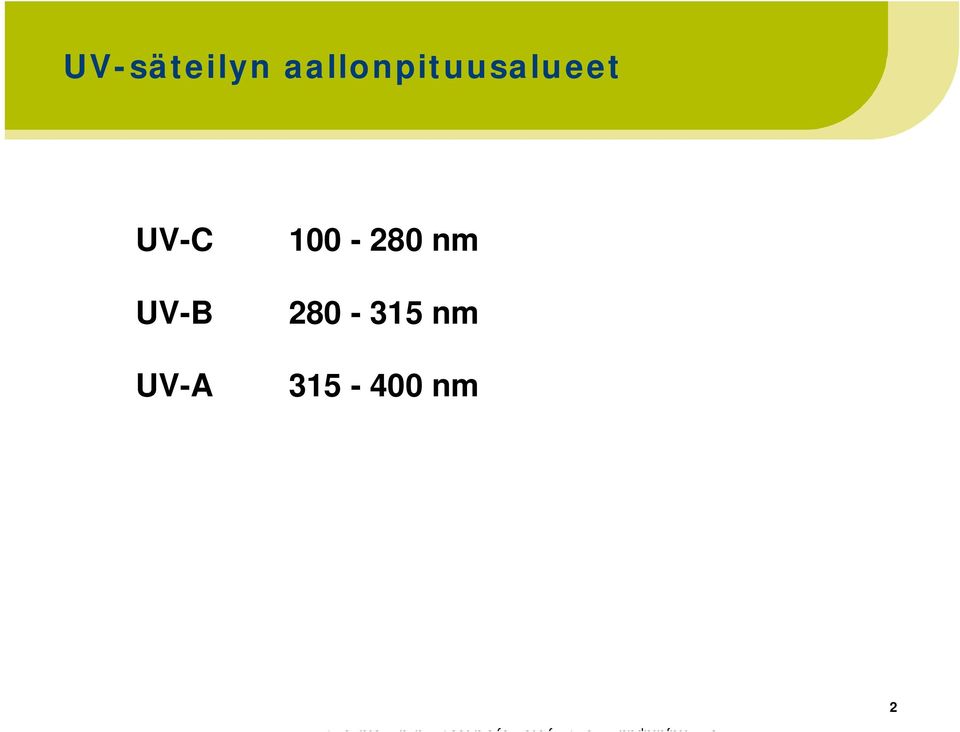 UV-C UV-B UV-A