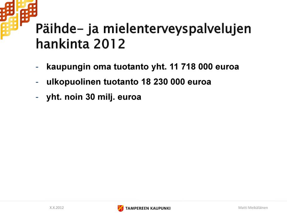 yht. 11 718 000 euroa - ulkopuolinen