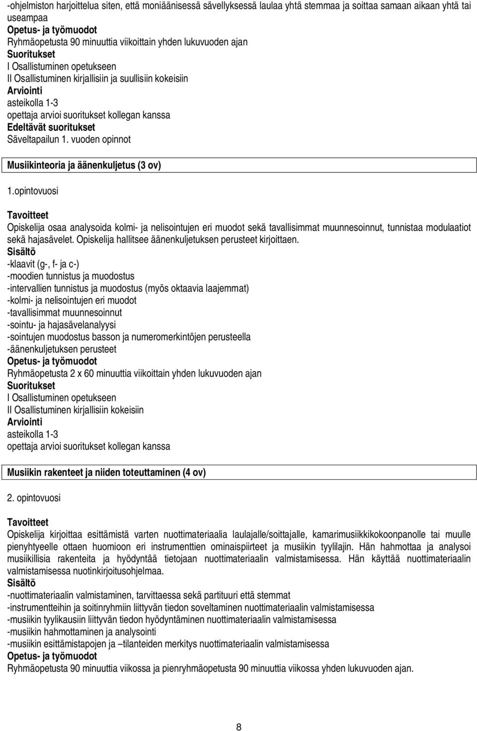 opintovuosi Opiskelija osaa analysoida kolmi- ja nelisointujen eri muodot sekä tavallisimmat muunnesoinnut, tunnistaa modulaatiot sekä hajasävelet.