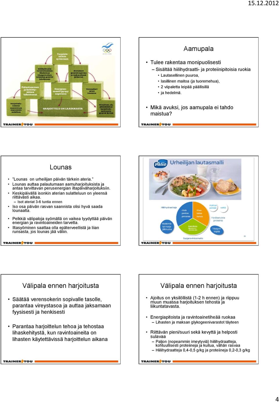 Keskipäivällä isonkin aterian sulatteluun on yleensä riittävästi aikaa. Isot ateriat 3-6 tuntia ennen Iso osa päivän rasvan saannista olisi hyvä saada lounaalta.