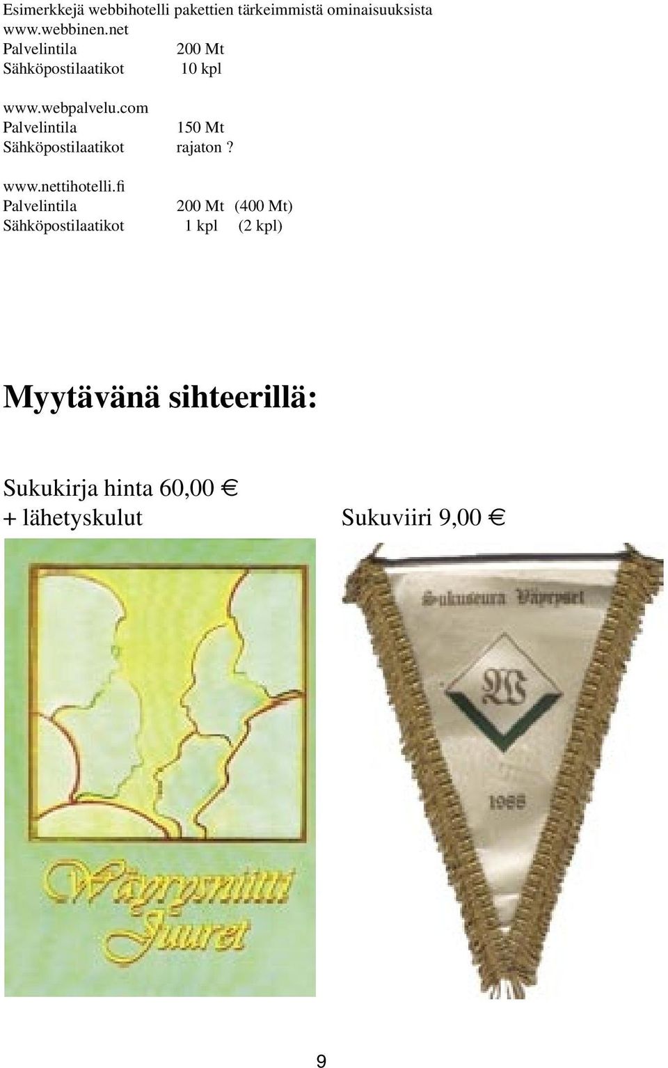 com Palvelintila 150 Mt Sähköpostilaatikot rajaton? www.nettihotelli.
