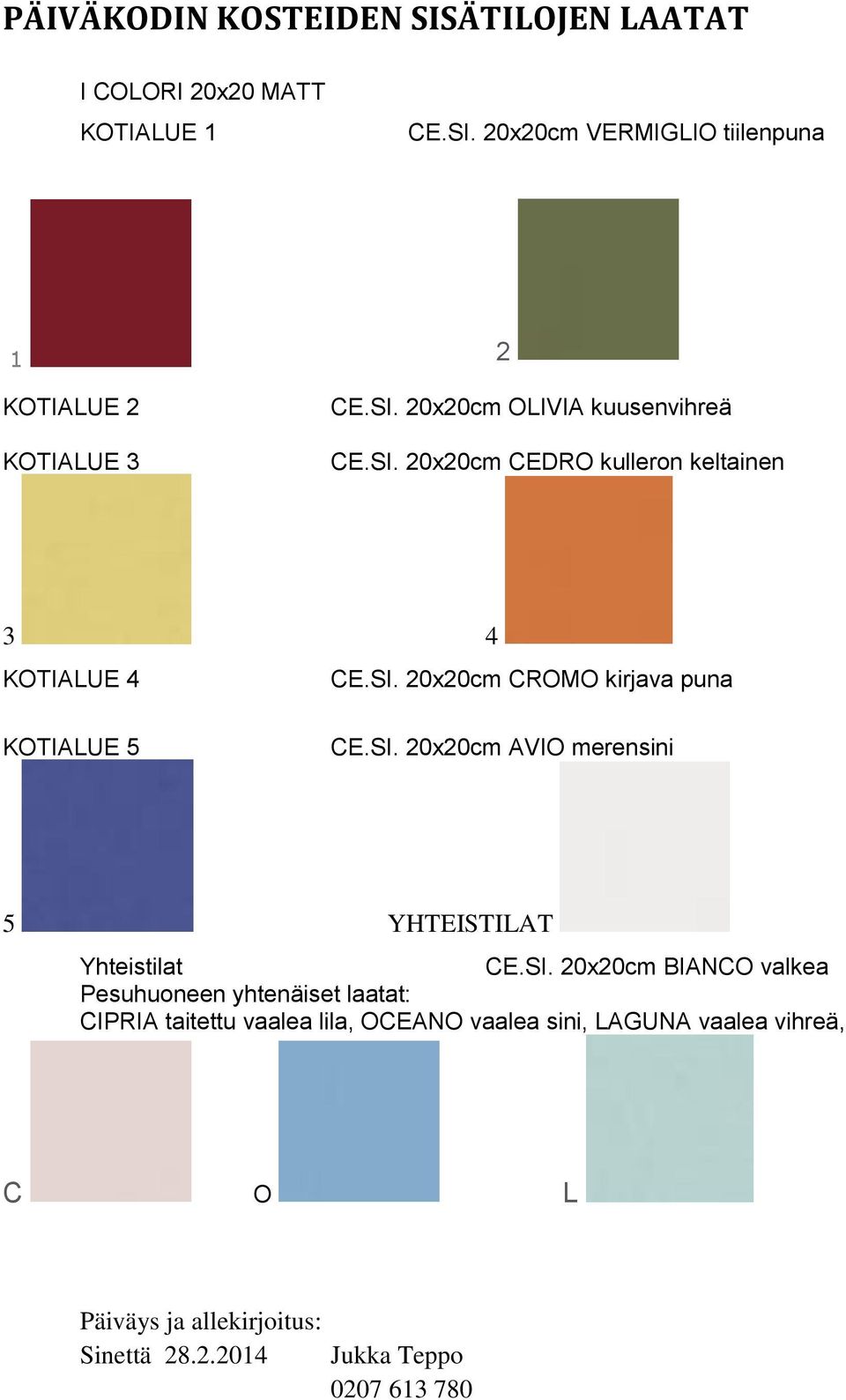 SI. 20x20cm AVIO merensini 5 YHTEISTILAT Yhteistilat CE.SI. 20x20cm BIANCO valkea Pesuhuoneen yhtenäiset laatat: CIPRIA taitettu