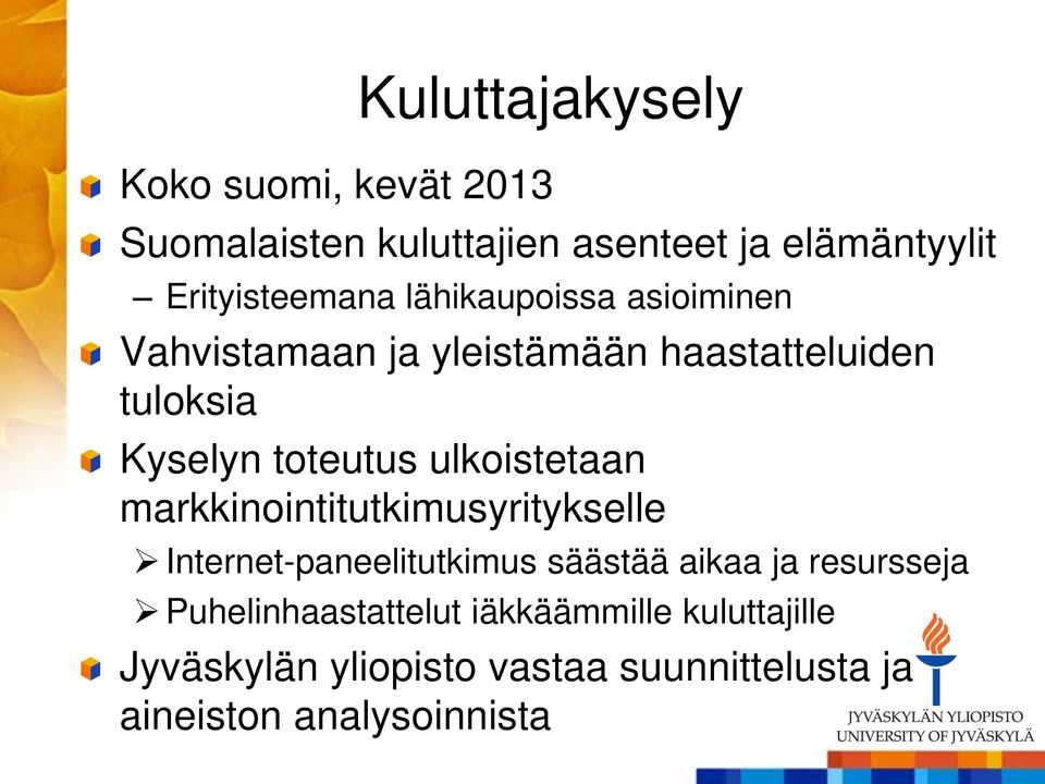 ulkoistetaan markkinointitutkimusyritykselle Internet-paneelitutkimus säästää aikaa ja resursseja