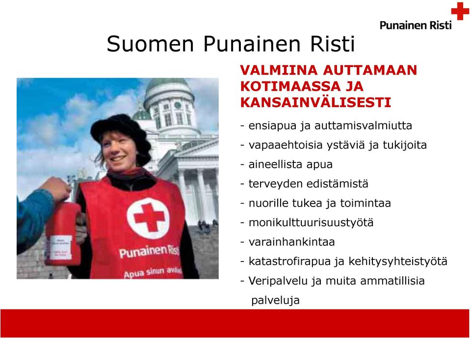 edistämistä - nuorille tukea ja toimintaa - monikulttuurisuustyötä - varainhankintaa