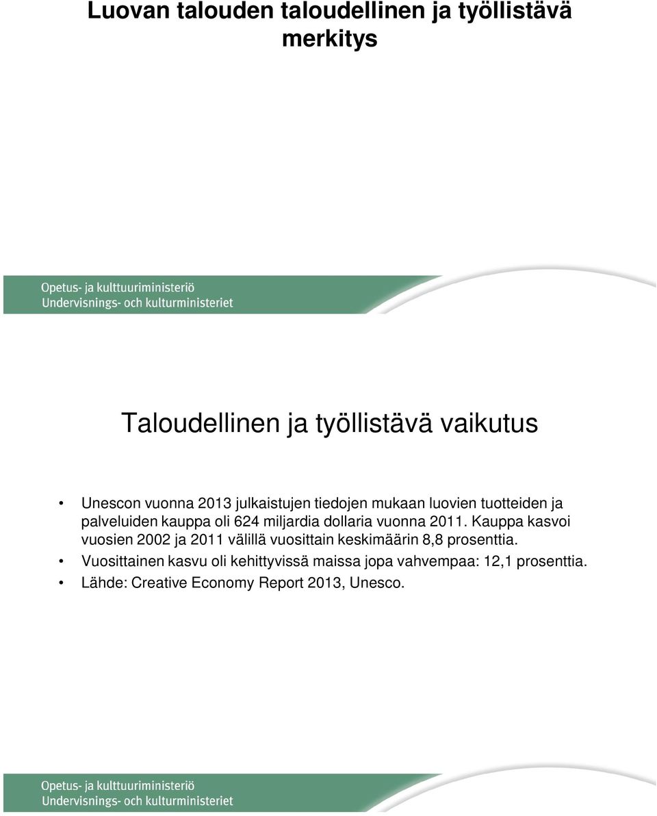 dollaria vuonna 2011. Kauppa kasvoi vuosien 2002 ja 2011 välillä vuosittain keskimäärin 8,8 prosenttia.