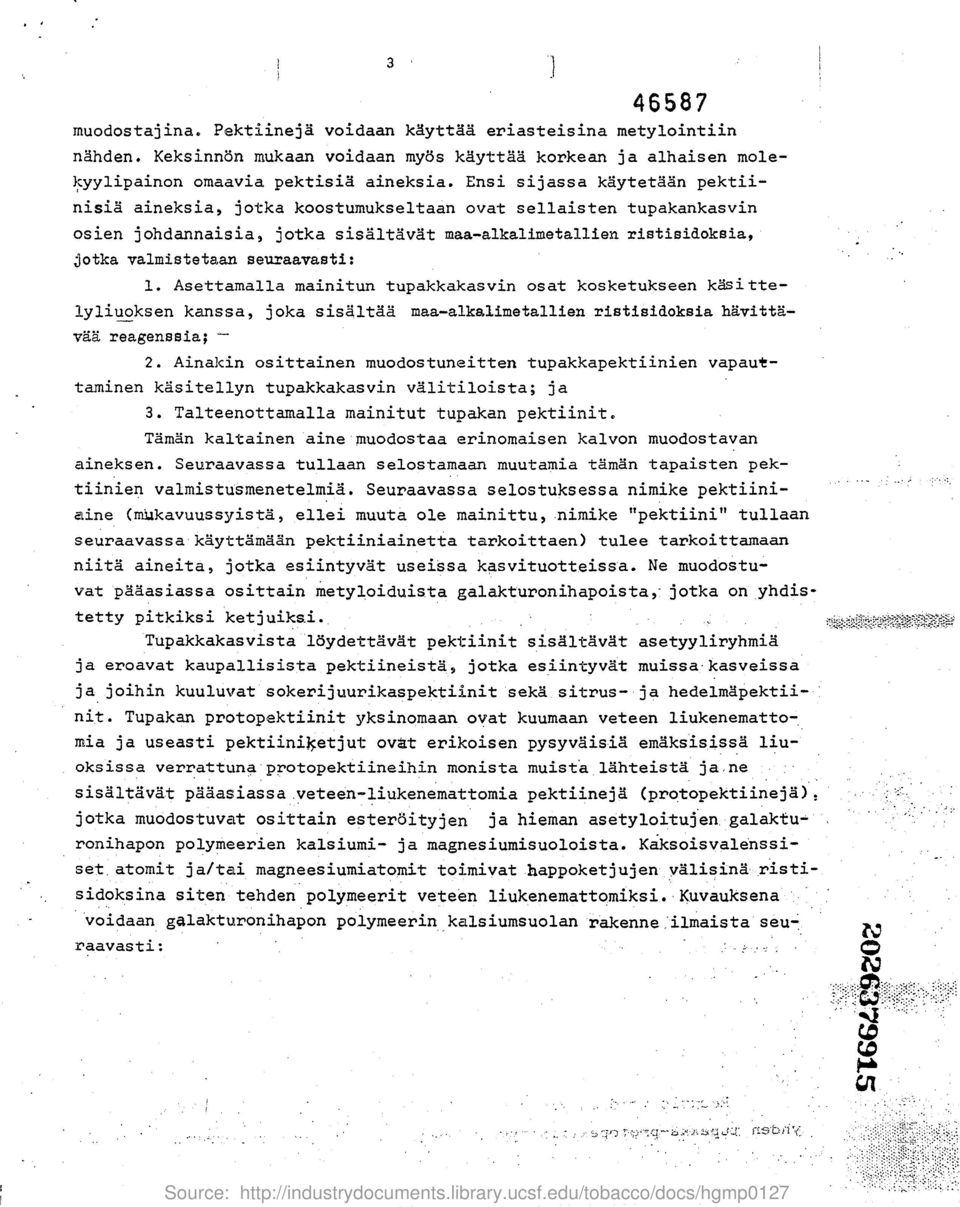 seuraavasti : 1. Asettamalla mainitun tupakkakasvin osat kosketukseen kasi ttelyliuoksen kanssa, joka sisaltaa maa-alka3.imetallien ristisidoksia havittavaa reagenssia ; - 2.