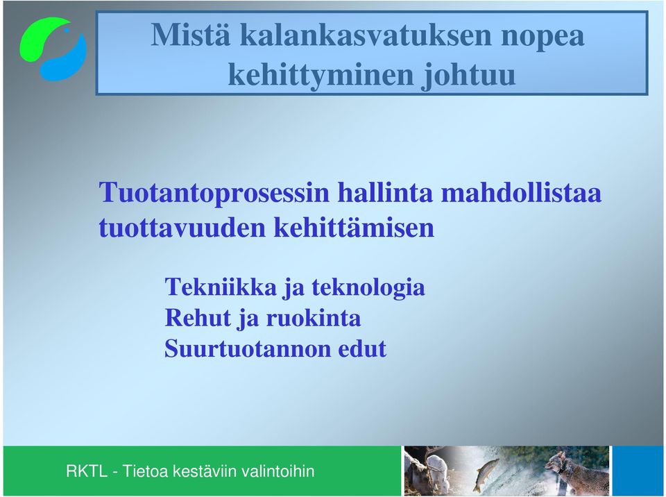 mahdollistaa tuottavuuden kehittämisen