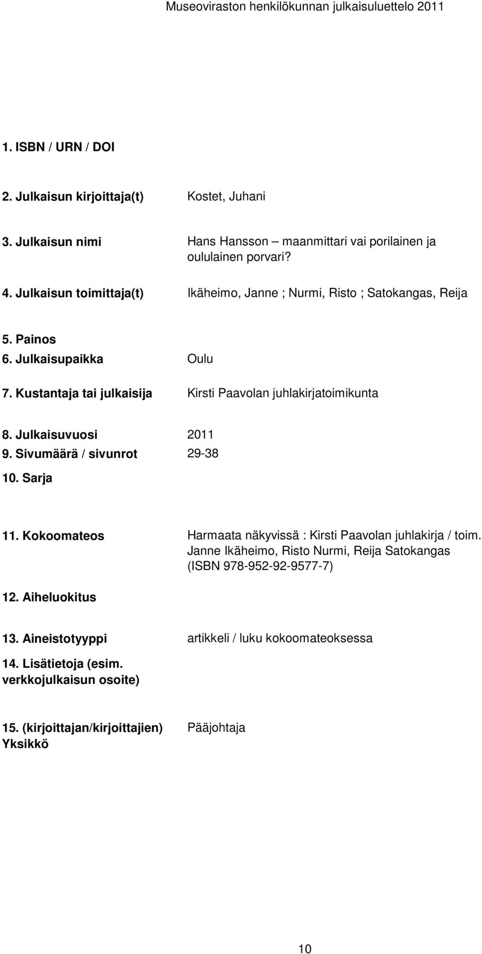 juhlakirjatoimikunta 29-38 Harmaata näkyvissä : Kirsti Paavolan juhlakirja / toim.