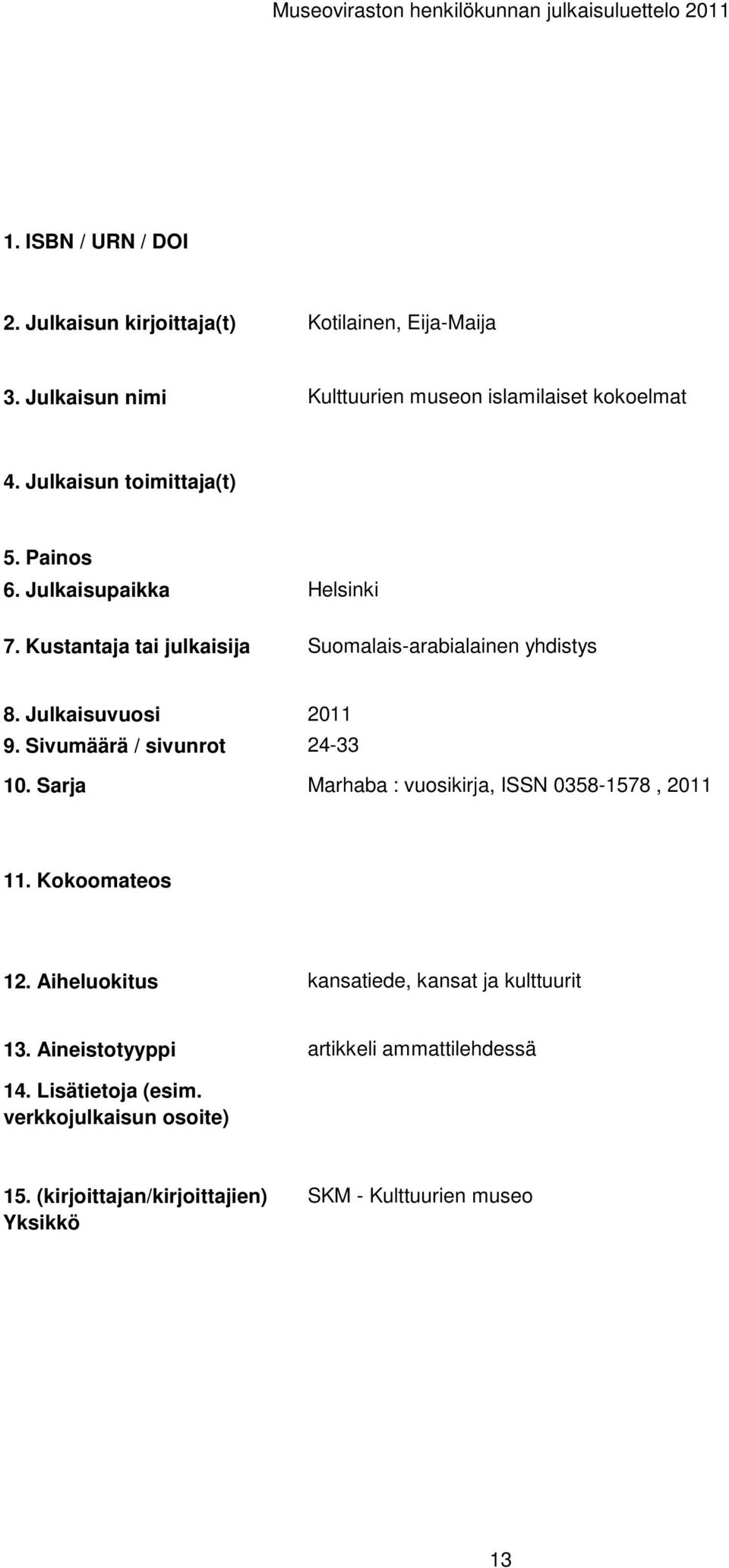 Marhaba : vuosikirja, ISSN 0358-1578, kansatiede, kansat