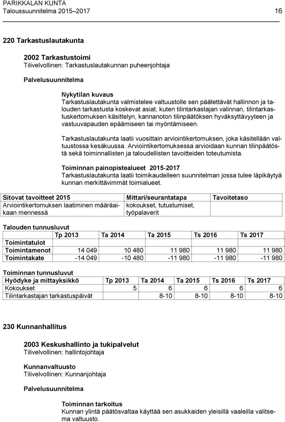 vastuuvapauden epäämiseen tai myöntämiseen. Tarkastuslautakunta laatii vuosittain arviointikertomuksen, joka käsitellään valtuustossa kesäkuussa.