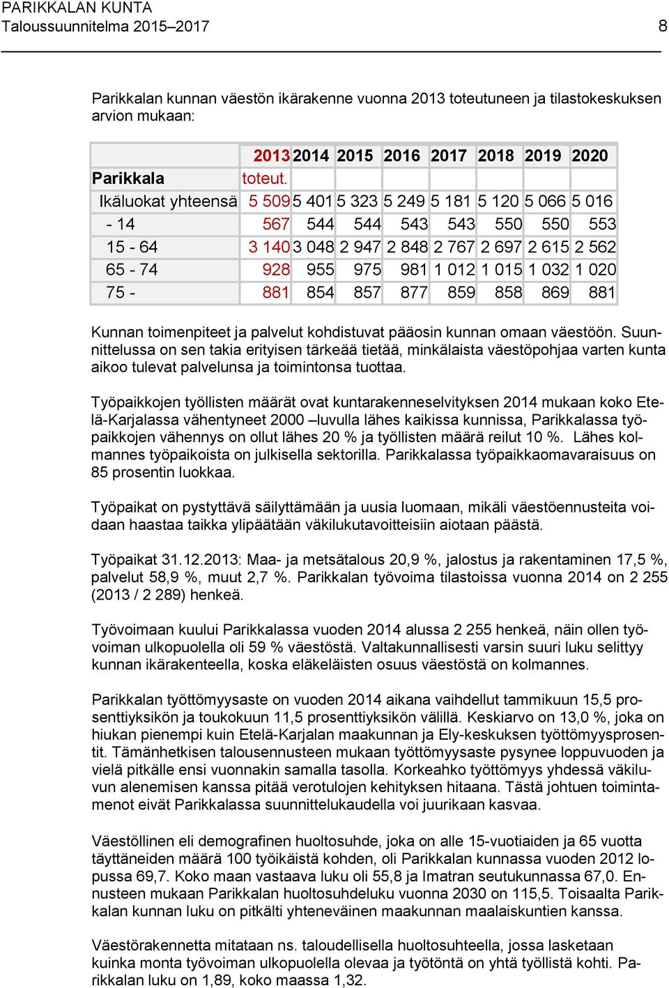 020 75-881 854 857 877 859 858 869 881 Kunnan toimenpiteet ja palvelut kohdistuvat pääosin kunnan omaan väestöön.