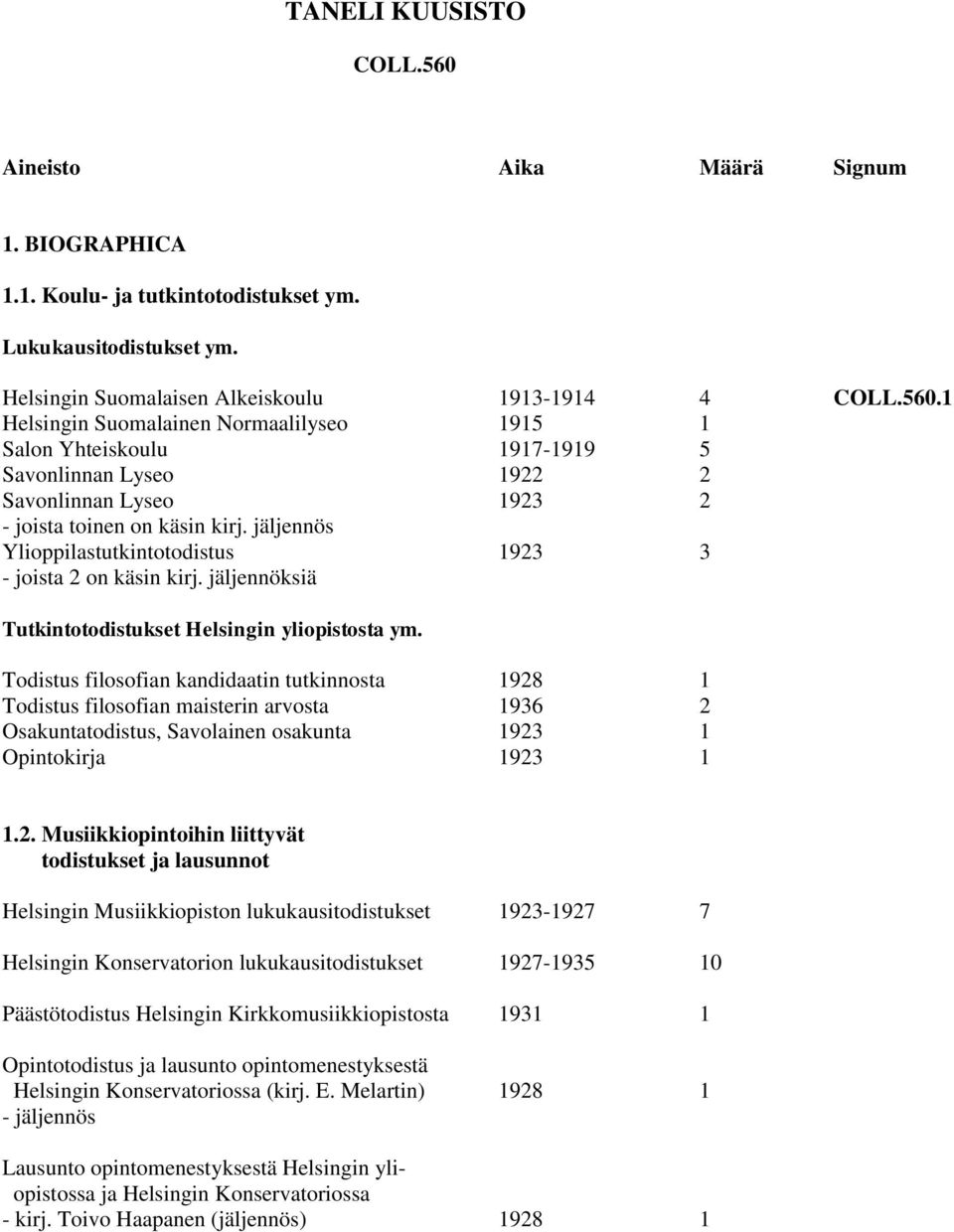 Todistus filosofian kandidaatin tutkinnosta 1928