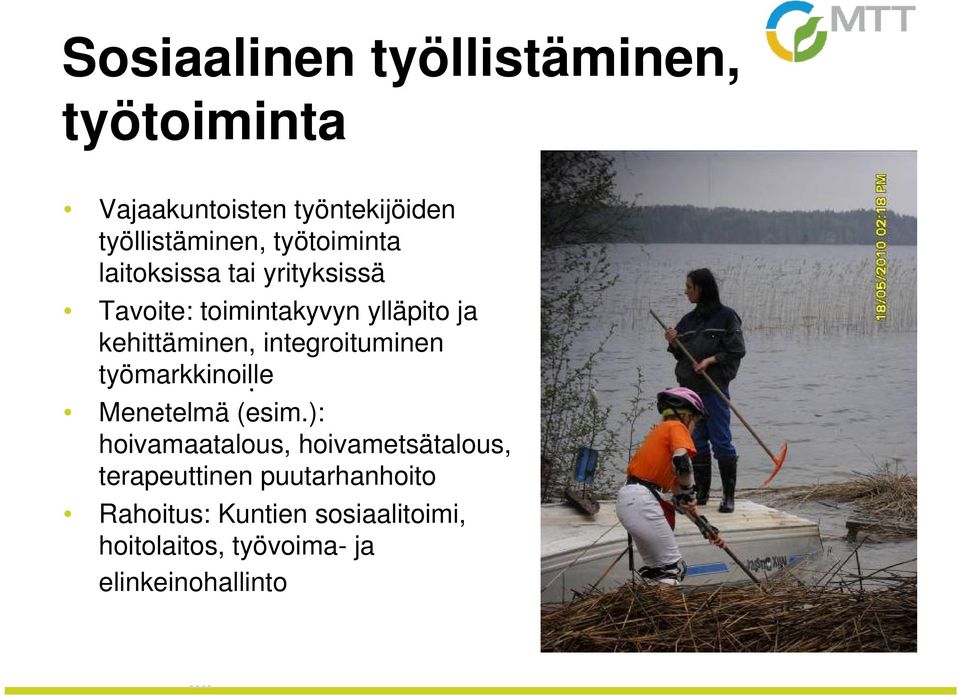 integroituminen työmarkkinoille. Menetelmä (esim.