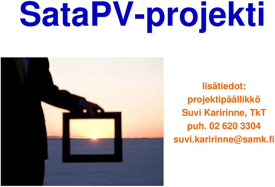 projektipäällikkö Suvi