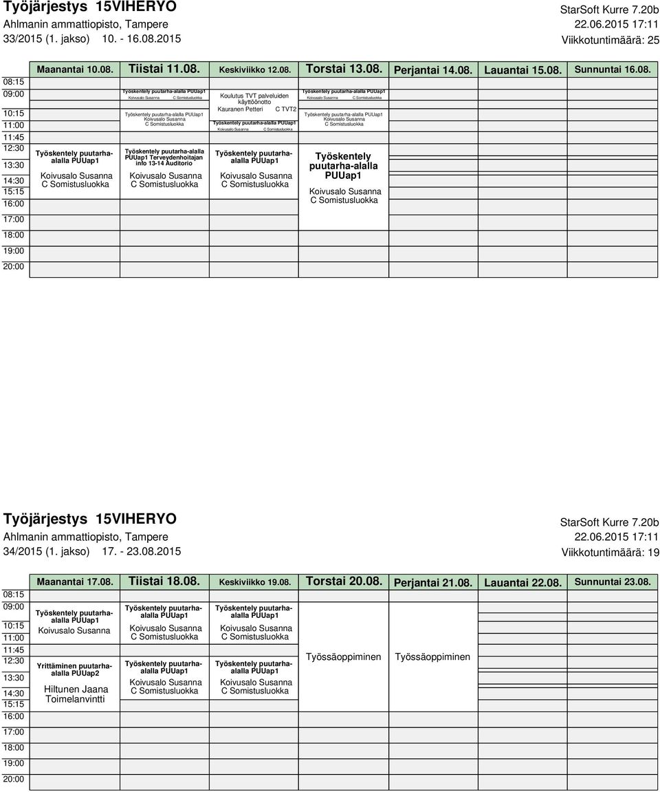 Työskentely puutarha-alalla Työskentely puutarha-alalla Terveydenhoitajan info 13-14 Auditorio Työskentely puutarha-alalla Työskentely puutarha-alalla 34/2015 (1.