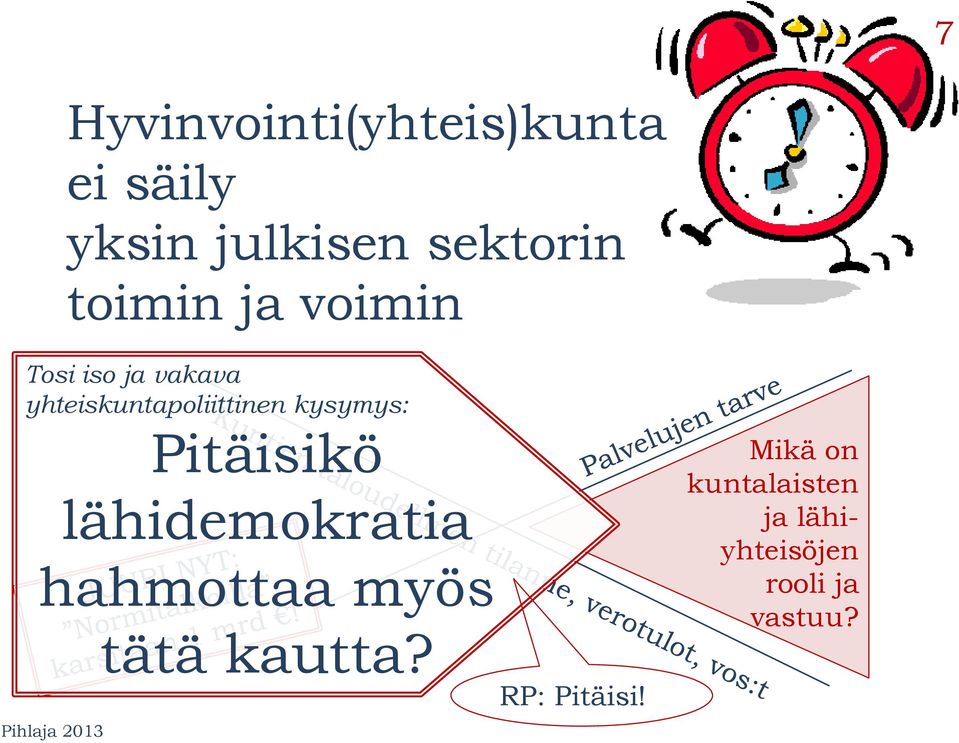 kysymys: Pitäisikö lähidemokratia hahmottaa myös tätä kautta?